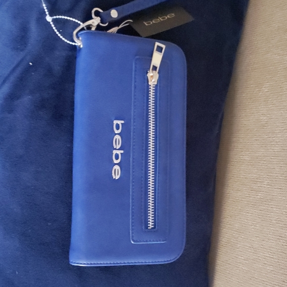 bebe Handbags - Bebe Blue Wristlet